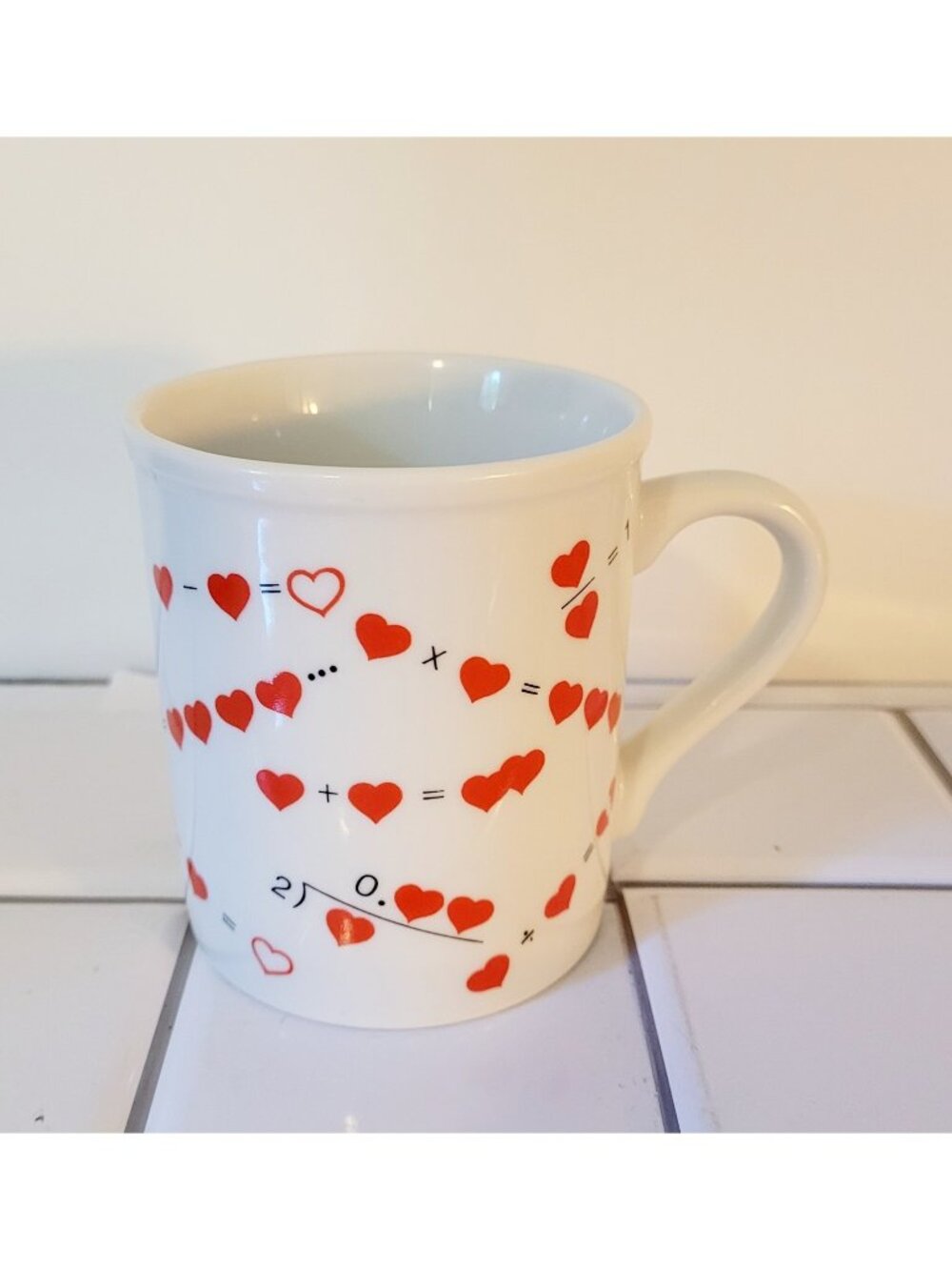 Rare Vintage Toscany Collection Hearts Heart Mug Math LOVE Made In Japan